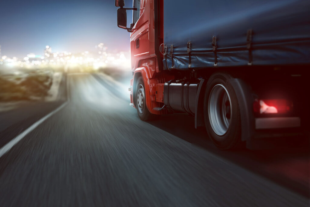 big truck driving on the highway